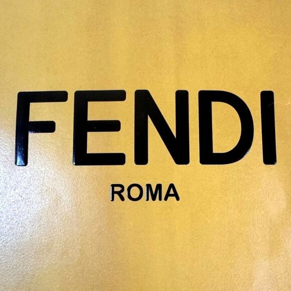 Fendi Yellow Shopping Bag w/ Handles 24” Extra Large Shoes Purse Gift Storage - Picture 2 of 5